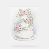 エレガントなウェディングケーキアクリルサイン アクリルサイン (正面)