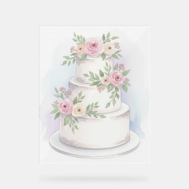 エレガントなウェディングケーキアクリルサイン アクリルサイン