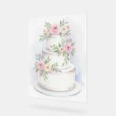 エレガントなウェディングケーキアクリルサイン アクリルサイン (傾斜)