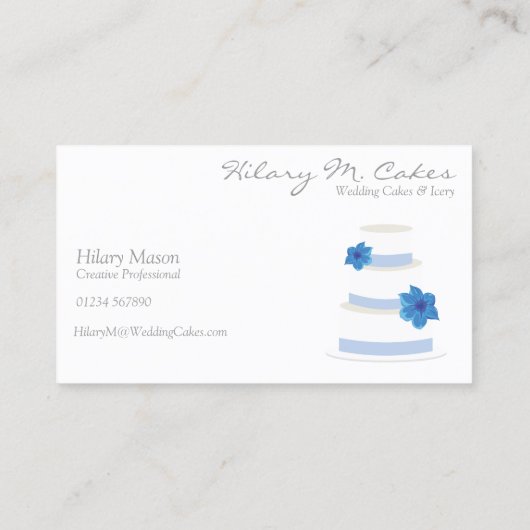 エレガントなウェディングケーキデザイナー名刺 名刺 (裏面)