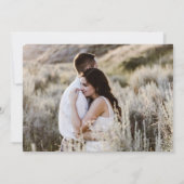 エレガントなウェディングケーキ写真の日付を保存 招待状 (裏面)