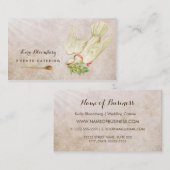 エレガントなウェディングケータリングヴィンテージハーブと鳩 名刺 (正面/裏面)