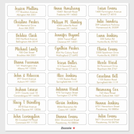 エレガントなウェディングゲストアドレスの作成 シール (シート)