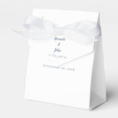 エレガントなウェディングゲストサンキューカップルほこりっぽいブルー フェイバーボックス (正面サイド)