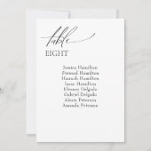 エレガントなウェディングゲストシーティングテーブル番号カード (正面)