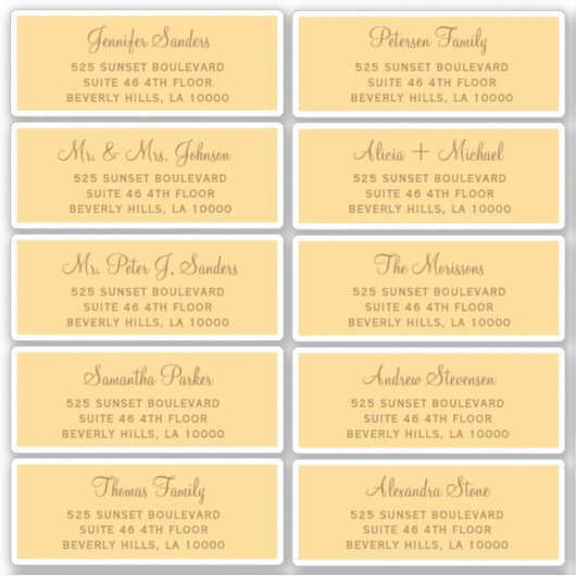 エレガントなウェディングゲスト住所 シール (正面)