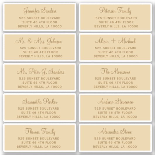 エレガントなウェディングゲスト住所 シール (正面)