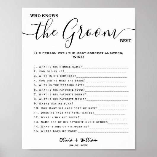 エレガントなウェディングゲ最高のームを知っている人 ポスター (正面)