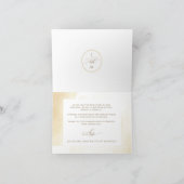 エレガントなウェディングゴールデンイエローブラシストローク サンキューカード (内部)