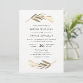 エレガントなウェディングゴールデン葉シースオールシーズンズ 招待状 (スタンド正面)