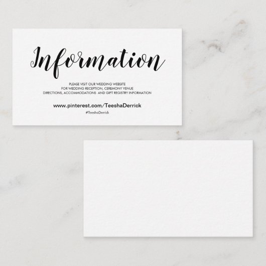 エレガントなウェディングサイト詳細エンクロージャカード エンクロージャーカード (正面/裏面)