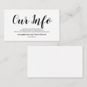 エレガントなウェディングサイト詳細エンクロージャカード エンクロージャーカード (正面/裏面)