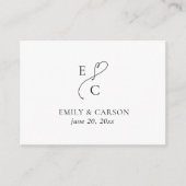 エレガントなウェディングサイトQRコード白黒 モダン エンクロージャーカード (正面)