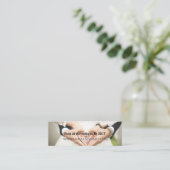 エレガントなウェディングサイトRSVP返信カード スキニー名刺 (スタンド正面)