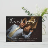 エレガントなウェディングサンキューカード（写真あり） 招待状 (スタンド正面)