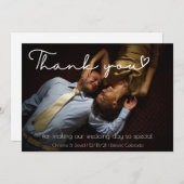 エレガントなウェディングサンキューカード（写真あり） 招待状 (正面/裏面)