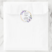 エレガントなウェディングサンキューステッカー ラウンドシール (バッグ)