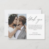 エレガントなウェディングサンキューフォト招待状 サンキューカード (正面)