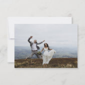 エレガントなウェディングサンキューフォト招待状 サンキューカード (裏面)