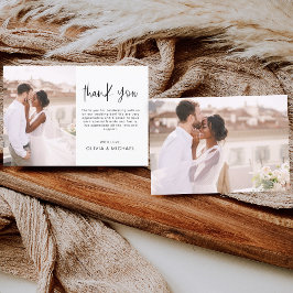 エレガントなウェディングサンキューフォト招待状 サンキューカード