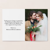 エレガントなウェディングサンキューフォト金ゴールド 箔カード (内部)