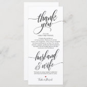 エレガントなウェディングサンキュープレイスセッティングカード プログラム (正面/裏面)