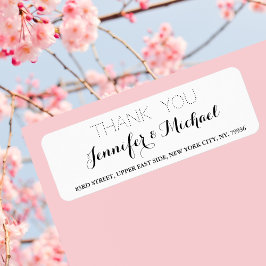 エレガントなウェディングサンキュー差出人住所ラベル ラベル