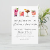 エレガントなウェディングシャワー&婚約カクテル 招待状 (スタンド正面)