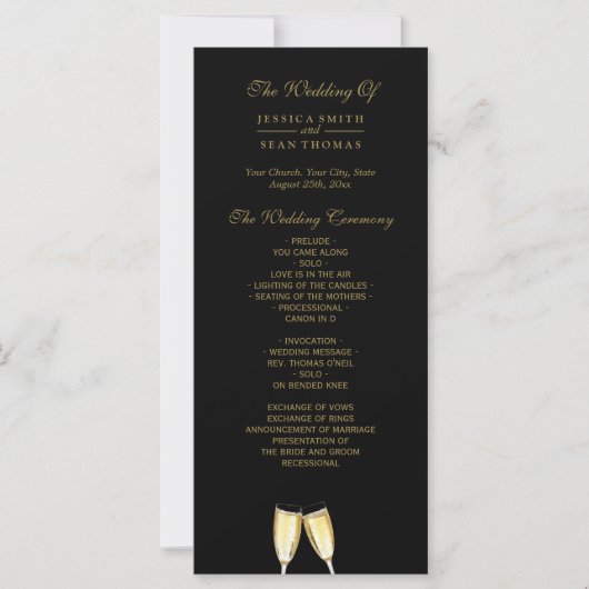 エレガントなウェディングシャンパンプログラム (正面)