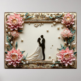 エレガントなウェディングシルエット ポスター