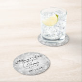 エレガントなウェディングシルバーウィンターワンダーランド ラウンドペーパーコースター (インサイチュ)