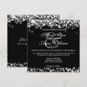 エレガントなウェディングシルバーライト 招待状 (正面/裏面)