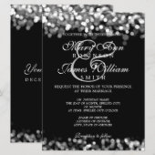 エレガントなウェディングシルバーライト 招待状 (正面/裏面)