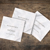 エレガントなウェディングシンプルフローラブルー書道 スタンダードカクテルナプキン