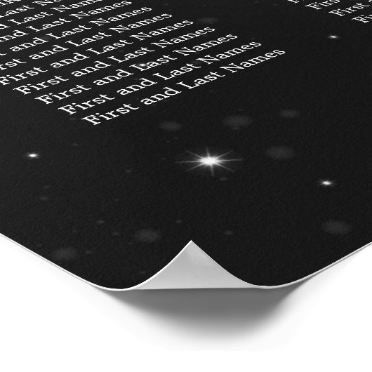 エレガントなウェディングシーきらめくティングチャートチェーン ポスター (角)