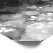 エレガントなウェディングシーきらめくティングチャートナイトブラック ポスター (角)