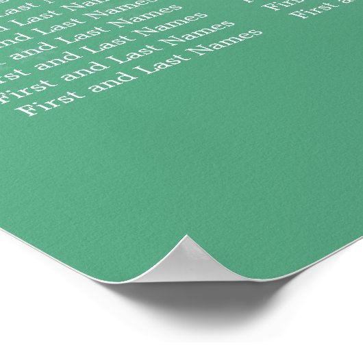 エレガントなウェディングシーティンググラフウィンタースノーミント ポスター (角)