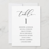 エレガントなウェディングシーティンググラフカード表番号 招待状 (正面)