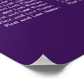 エレガントなウェディングシーティングチャートウィンタースノーパープル ポスター (角)