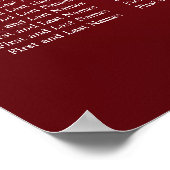 エレガントなウェディングシーティングチャートウィンタースノーレッド ポスター (角)