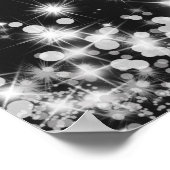 エレガントなウェディングシーティングチャートウィンタースパークルブラック ポスター (角)