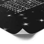 エレガントなウェディングシーティングチャートウィンタースパークルブラック ポスター (角)