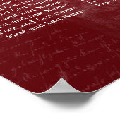 エレガントなウェディングシーティングチャートパリレッド ポスター (角)