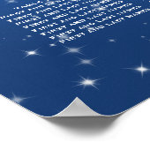 エレガントなウェディングシーティングチャート冬の輝く青 ポスター (角)