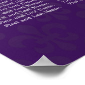 エレガントなウェディングシーティングチャート(紋章の)フラ・ダ・リ紫 ポスター (角)