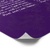 エレガントなウェディングシー王室のティングチャートクラウンパープル ポスター (角)