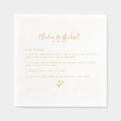 エレガントなウェディングスクリプトおもしろいファクト金ゴールド 箔ナプキン (正面)