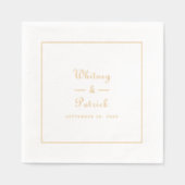 エレガントなウェディングスクリプトミニマリストシック金ゴールド 箔ナプキン (正面)