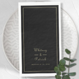 エレガントなウェディングスクリプトミニマリストブラック金ゴールドシック