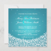 エレガントなウェディングスタースパークルブルー 招待状 (裏面)